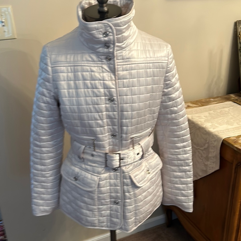 LAUNDRY BY SHELLI SEGAL WHITE SKI STYLE COAT REMOVABLEFLEECE LINING MEDIUM